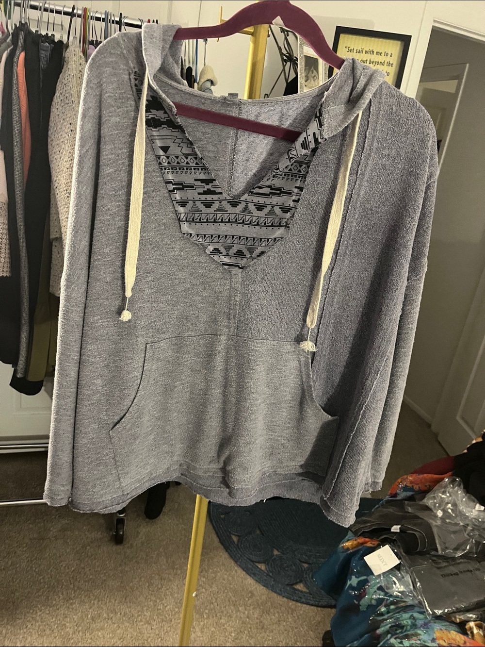 POL HOODED Top- Medium